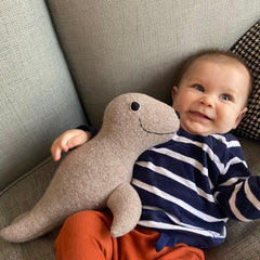 Wool Seal soft Toy with baby boy