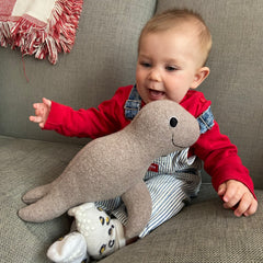 Wool Seal Soft Toy with Baby
