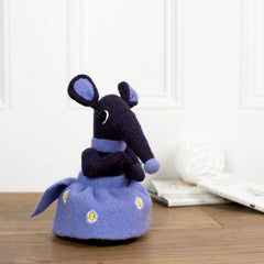 purple soft toy shrew with lilac skirt by cdbdi