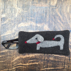 brown dachshund glasses or sunglasses case gift for man dachshund lover by cdbdi