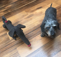 dark brown soft toy dachshund by cdbdi