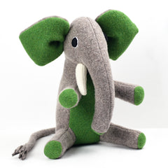 medium sized elephant with green ears by cdbdi white background