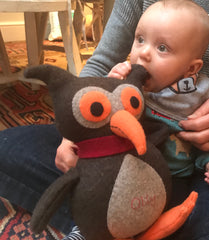Baby with soft toy owl by cdbdi