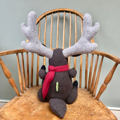 Reindeer Soft Toy, Handmade and Personalised