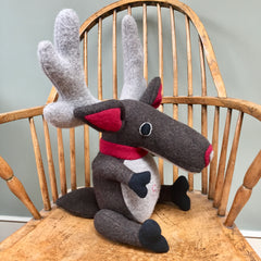 Reindeer Soft Toy, Handmade and Personalised