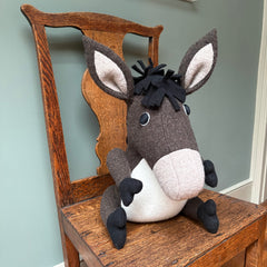 Large Donkey Pure Wool Soft Toy Handmade and Personalised