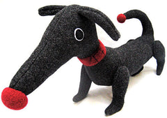 Charcoal dachshund soft toy by cdbdi