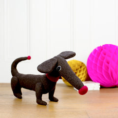 dark brown soft toy dachshund by cdbdi