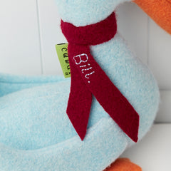 duck in blue with personalised name Bill