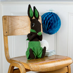 brown and green boy bunny rabbit soft toy by cdbdi