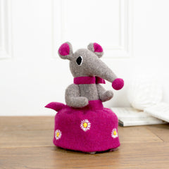 grey girl shrew with pink skirt soft toy by cdbdi
