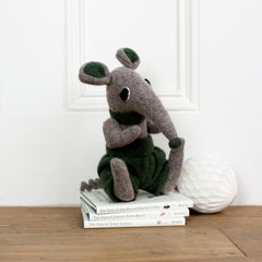 soft toy shrew with green shorts by cdbdi