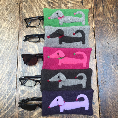 Group of different colour dachshund glasses cases by cdbdi